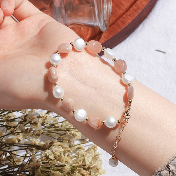 Natural Crystal Pearl Gemstone Bracelet - image 4