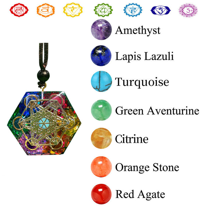 Olivenorma Chakra Metatron's Cube Symbol Meditation Necklace - image 1