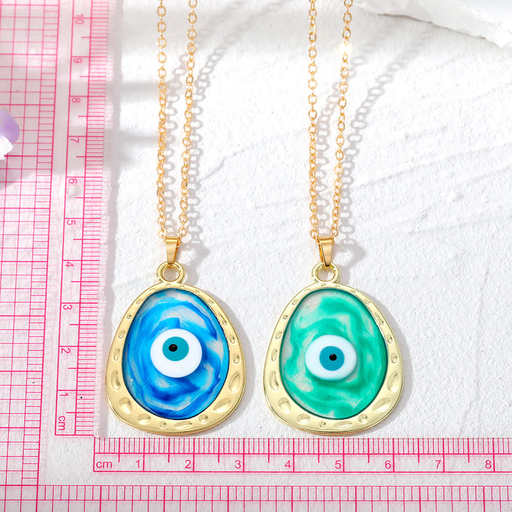 Olivenorma Multicolor Epoxy Evil Eye Necklace - image 8