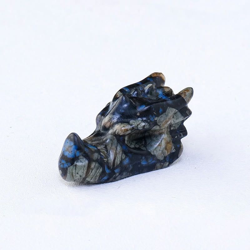 Olivenorma 5.5cm Natural Crystal Faucet Carved Gemstone Decoration - Blue Amphibole - image 10