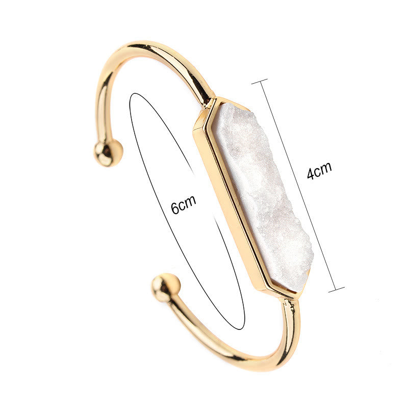 Olivenorma Natural Crystal Cluster Metal Copper Cuff Bracelet - image 48