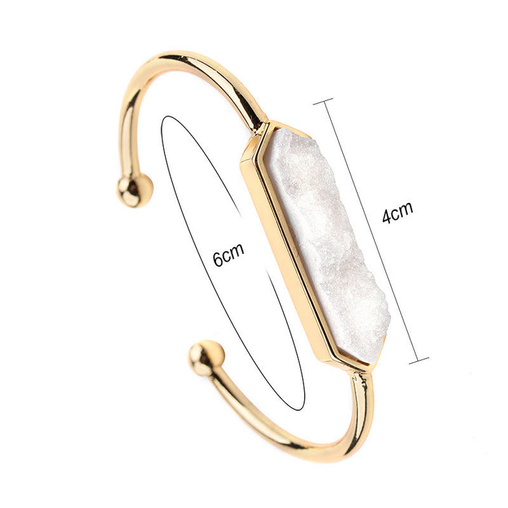 Olivenorma Natural Crystal Cluster Metal Copper Cuff Bracelet - image 48
