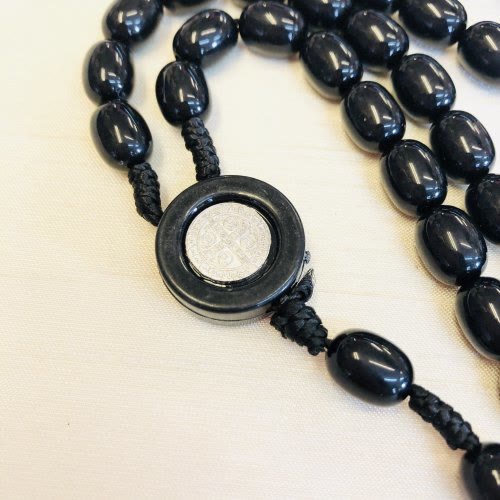 Olivenorma Wooden Beads Rosary Cross Necklace  - image 4
