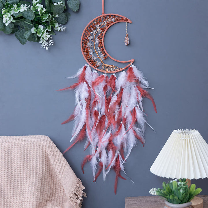 Olivenorma Natural Gravel Woven Tree of Life Moon Dream Catcher - image 4
