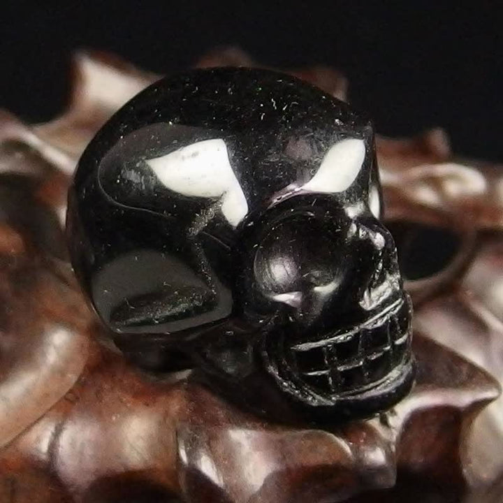 Olivenorma Natural Crystal Skull Halloween Decoration - Obsidian - 2" - image 0