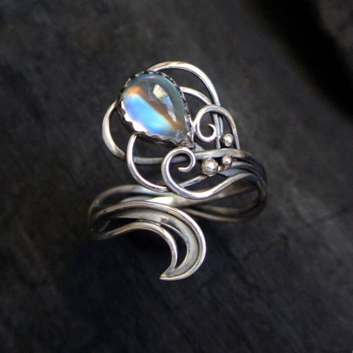 Olivenorma Drop Shaped Moonstone Witch Ring - 11 - image 0