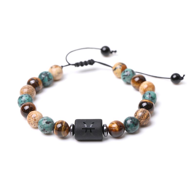 Tiger Eye Picture Jasper Zodiac Bracelet - Pisces - image 2