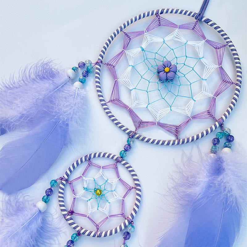 Olivenorma Acrylic Beads Blue Purple Feather Dream Catcher - image 4