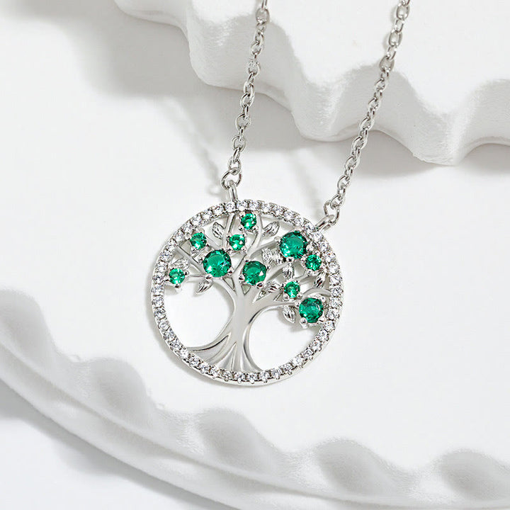 Olivenorma "Endless Growth" - Tree of Life Zircon Necklace - Green - image 1