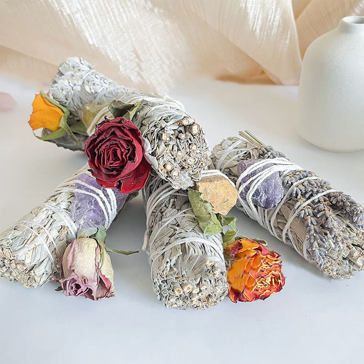 Olivenorma Natural Crystal Plant Rose Dried Flowers White Sage - image 13