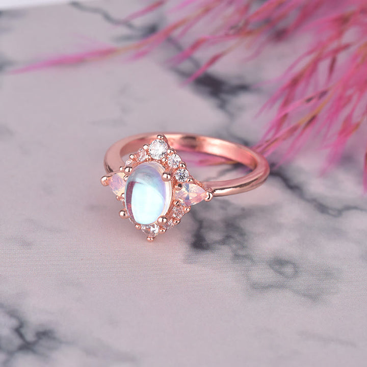 Olivenorma Opal Moonstone White Zircon Womens Ring - Moonstone & Zircon - 10 - image 7