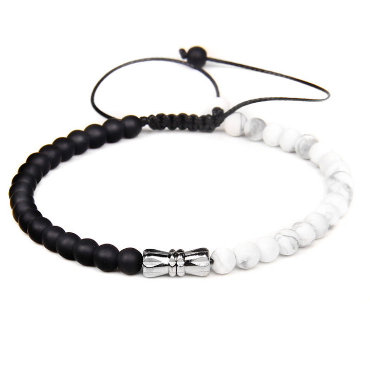 Olivenorma 4mm Black Onyx & Natural Stone Braided Bracelet - image 3