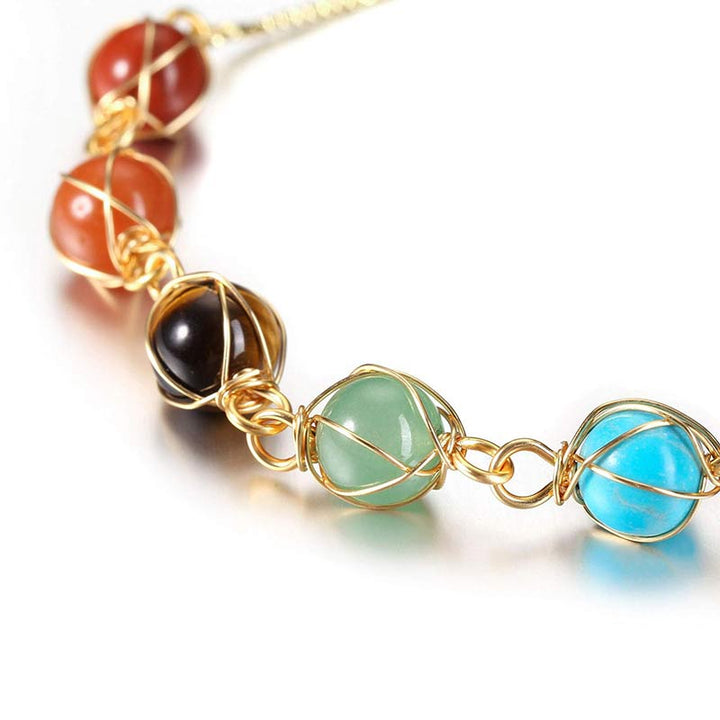 Chakra Natural Golden Color Adjustable Yoga Bracelet - image 3