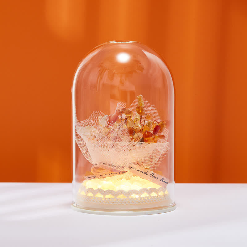 Olivenorma Natural Crystal Glass Cover Feng Shui Tree Decoration - Amber & Bouquet - image 13
