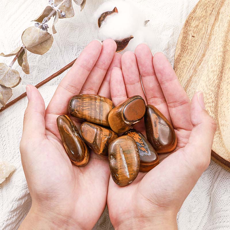 Olivenorma Tiger Eye Natural Tumbled Stone Set - image 1