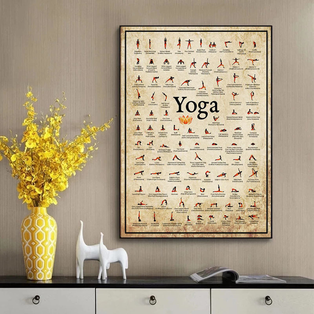Olivenorma Gym Yoga Chart Pose Home Poster - image 1