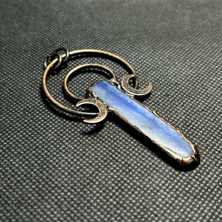 Olivenorma Kyanite Copper Double Moon Ring Pendant Necklace - image 5
