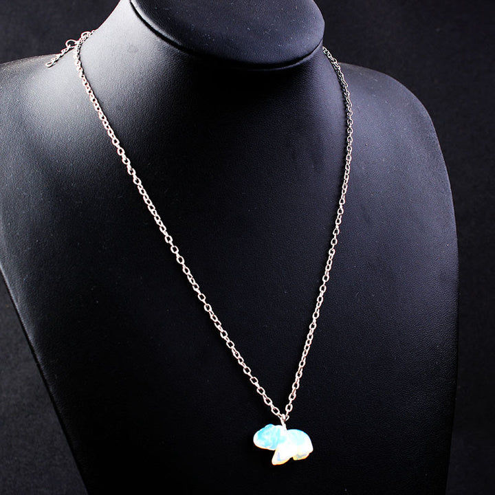Olivenorma "Powerful Healing" Crystal Skull Necklace - Opal Elephant - image 6