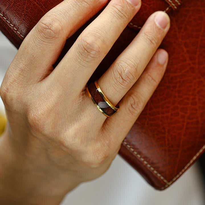 Olivenorma Koa Wood and Abalone Shell Tungsten Carbide Ring - image 30