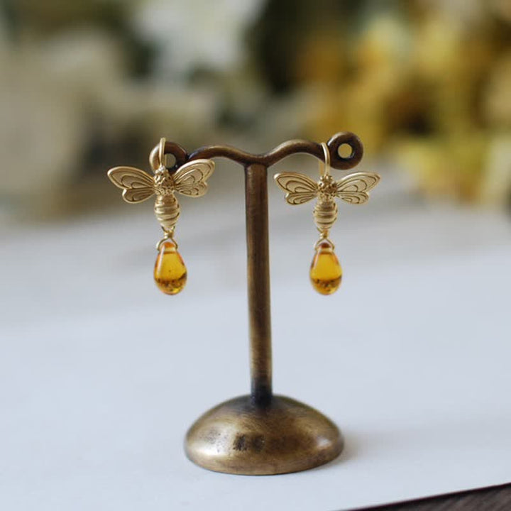 Olivenorma Bee Topaz Honey Drop Amber Earrings & Necklace - image 4