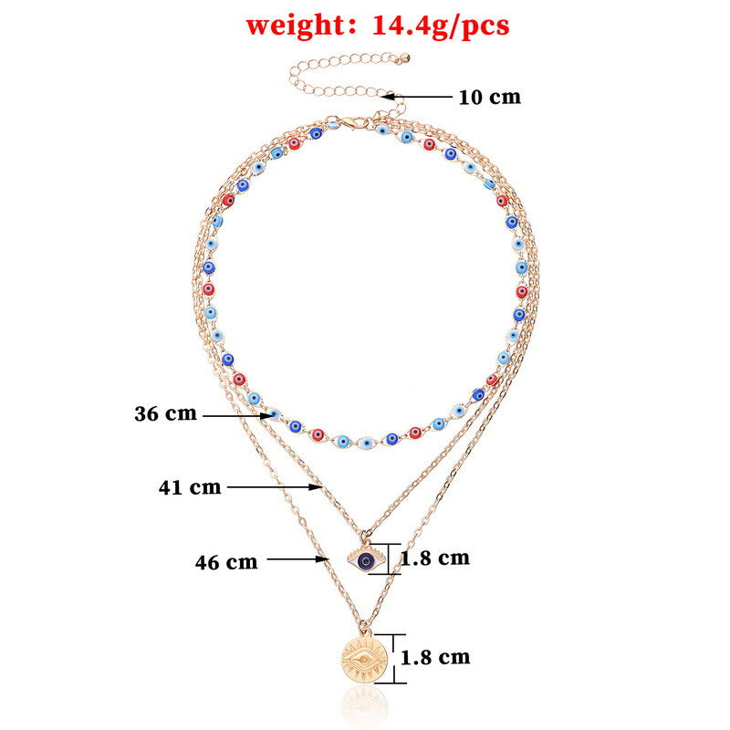 Olivenorma Epoxy Evil Eye Multi Layered Necklace - image 6