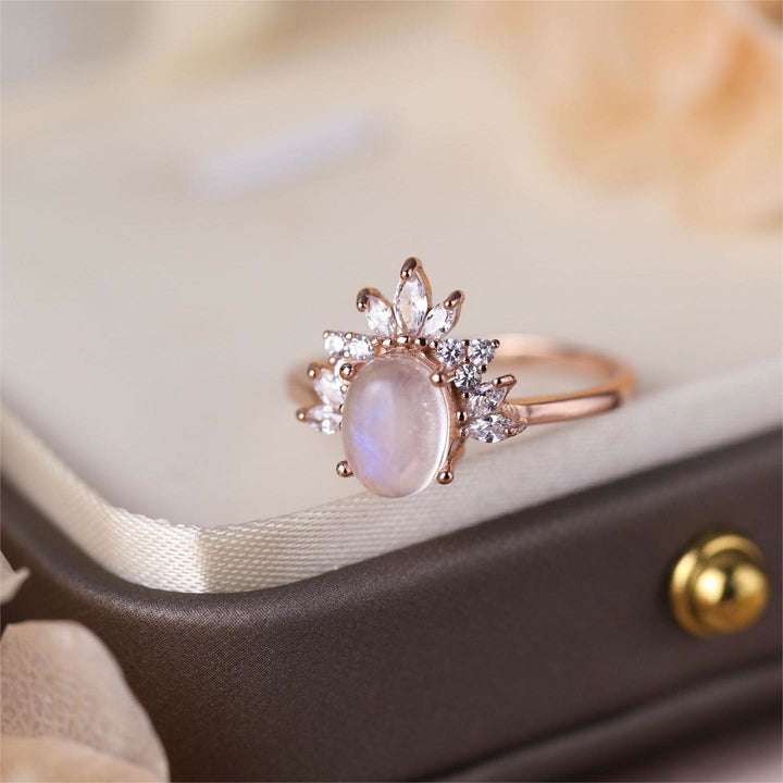 Olivenorma Oval Moonstone Opal S925 Sterling Silver Ring - image 4