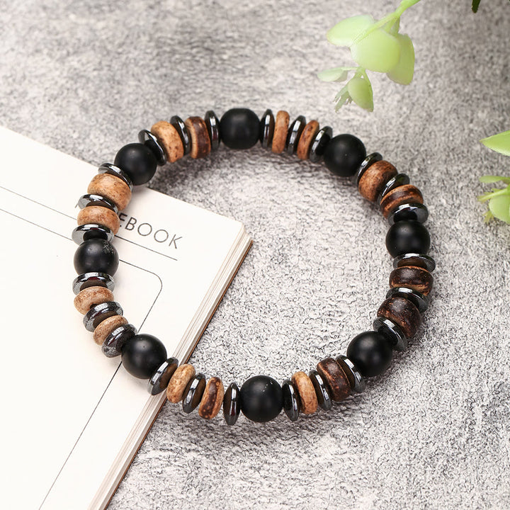 Olivenorma Black Onyx Hematite Bronzite 8mm Beaded Bracelet - Black Onyx&Hematite&Bronzite - image 0