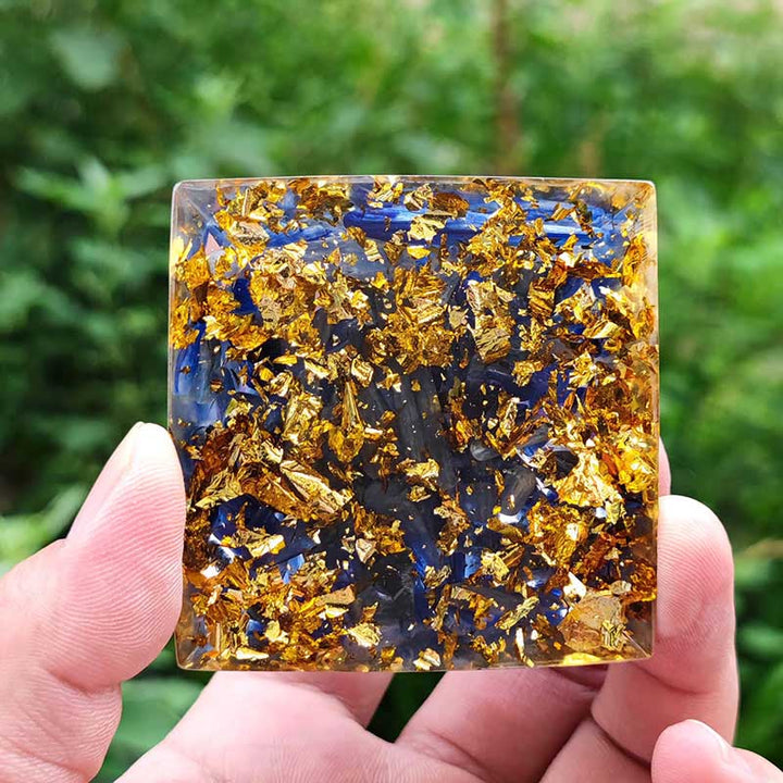 Olivenorma Kyanite With Amethyst Ball Orgone Pyramid - image 4
