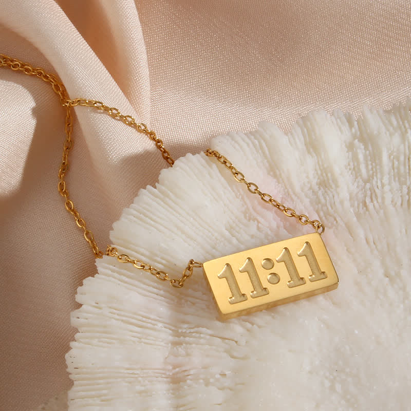 Olivenorma 11:11 Angel Number Dainty Necklace And Ring - Necklace - image 1