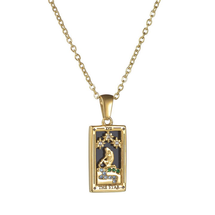 Olivenorma "Sun Lovers Star Moon" Tarot Cards Sign Necklace - THE STAR - Rose Gold - image 3