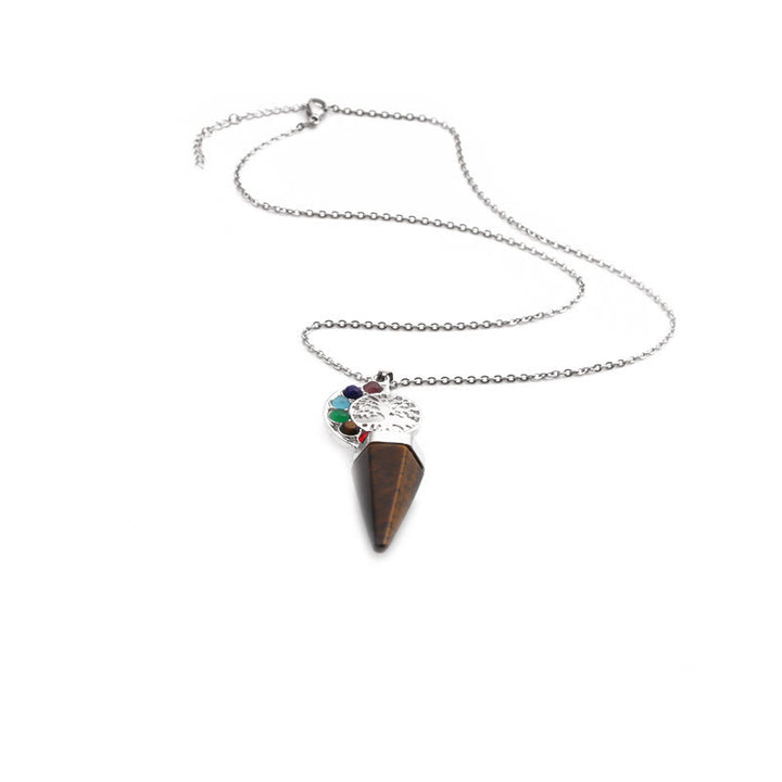 Olivenorma Hexacone Crystal Chakra Tree of Life Pendant Necklace - image 16