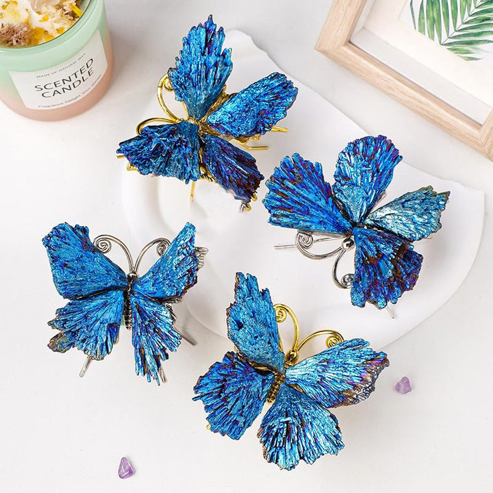 Olivenorma Aura Tourmaline Kyanite Butterfly Gemstone Decoration - image 8