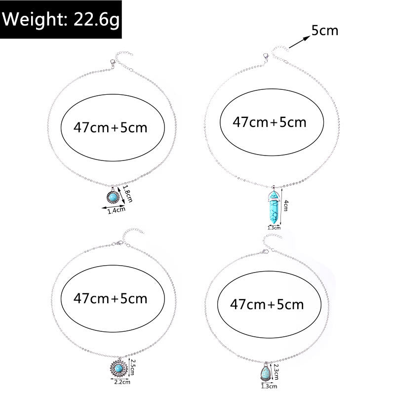 Olivenorma Turquoise Earrings Multi-layered Necklace Set - image 6