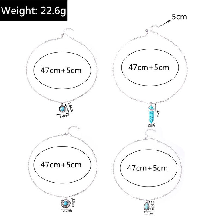 Olivenorma Turquoise Earrings Multi-layered Necklace Set - image 6