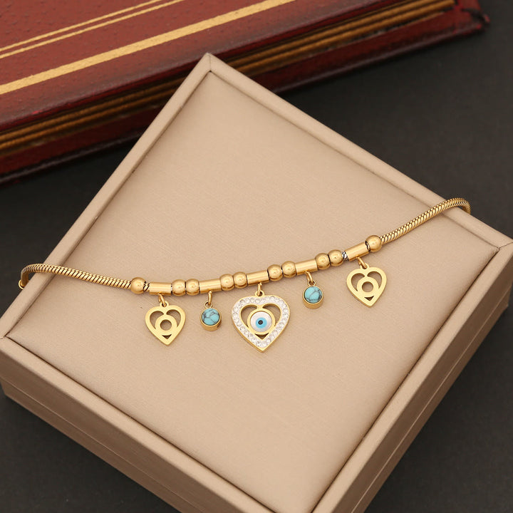 Olivenorma Zirconia Turquoise Evil Eye Bracelet Earrings Necklace - image 2