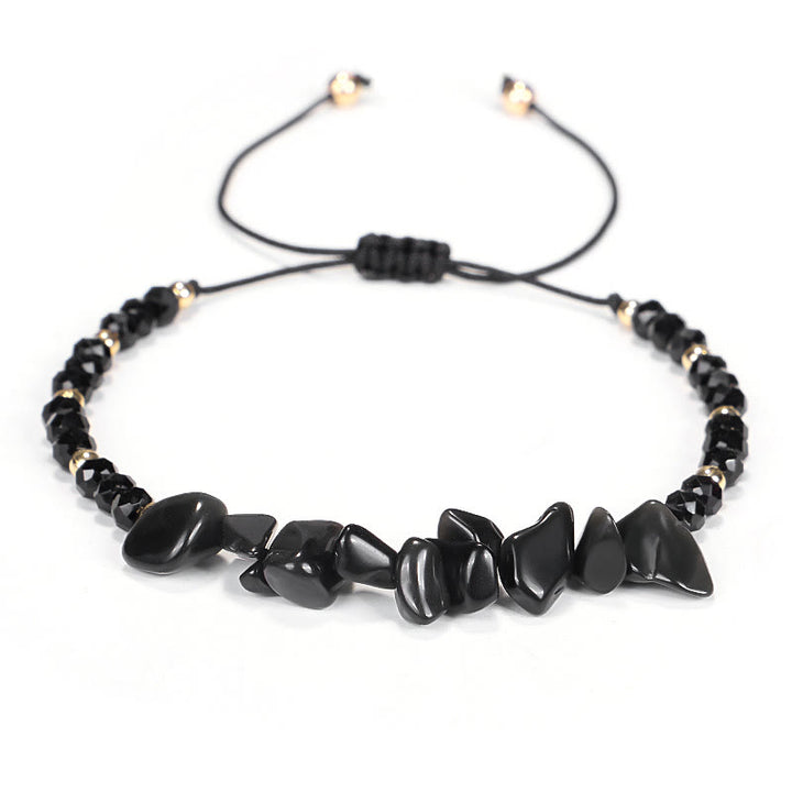 Olivenorma Bohemian Crystal Gravel String Bracelet - Obsidian - image 3