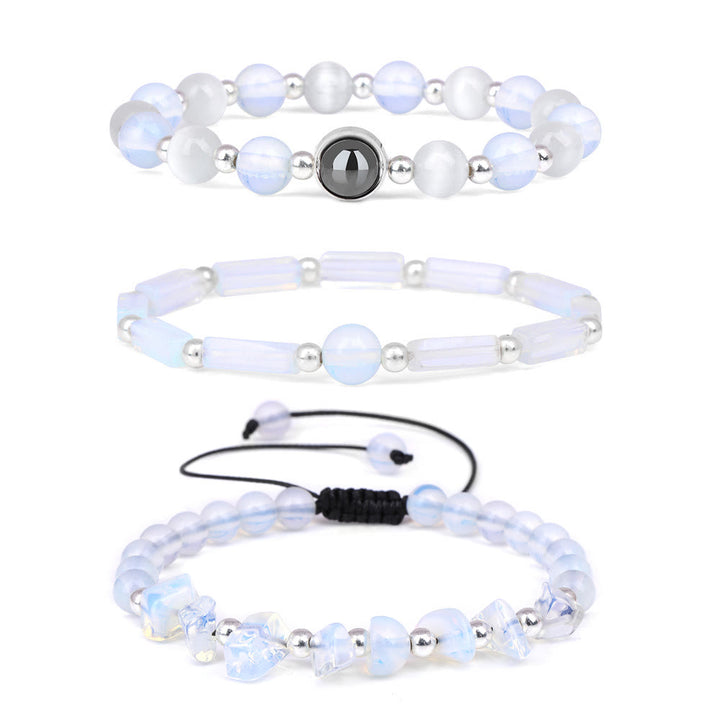Olivenorma "Healing Wishes" Natural Crystal 3 Pieces Set Bracelet - Opal - image 9