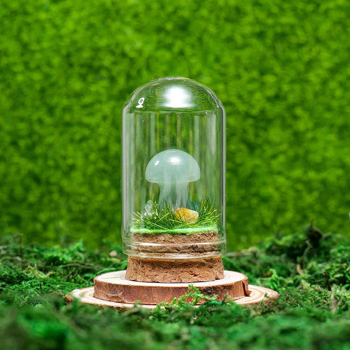 Olivenorma Glass Cover Natural Crystal Mushroom Decoration - Green Aventurine - image 22