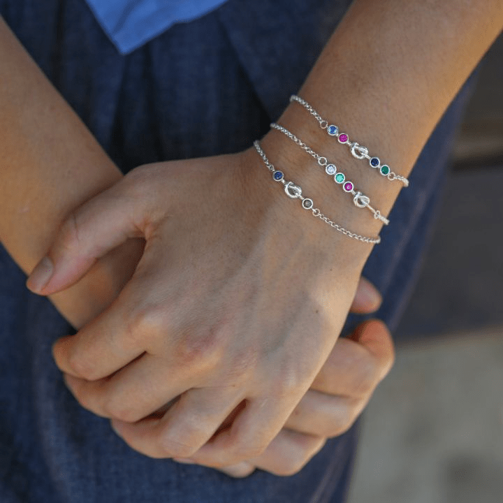 Olivenorma Personalized Heart 2-5 Birthstones Bracelet - image 2