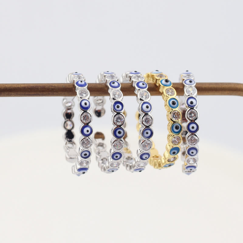 Olivenorma Colorful Evil Eye White Zircon Adjustable Ring - image 24