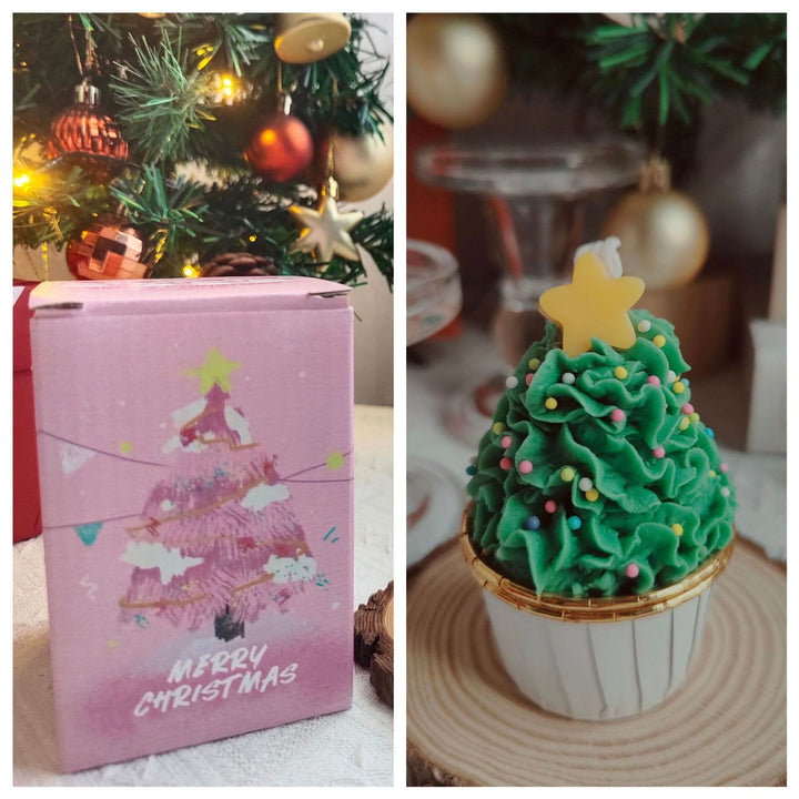 Olivenorma Christmas Cake Cookie Model Candle - Christmas Tree Cupcake-6*10cm - image 17