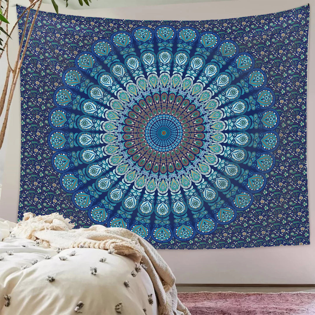 Olivenorma Mandala Peacock Pattern Tapestry - image 2
