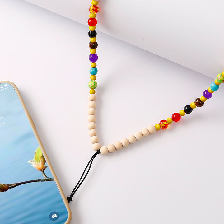 Olivenorma Natural Crystal Wooden Beads Phone Strap - image 0