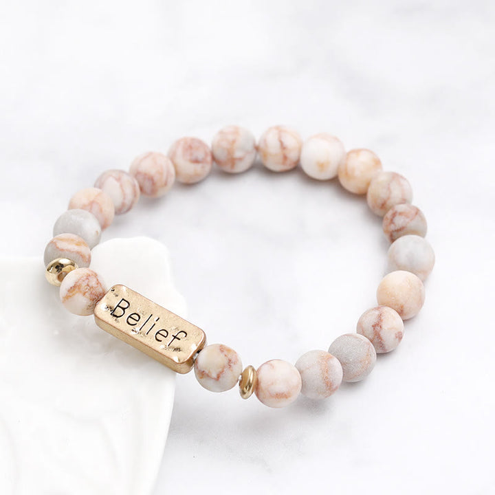 Olivenorma Natural Gemstone Belief Engraving Bracelet - image 6