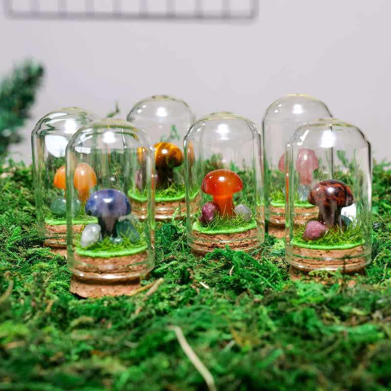 Olivenorma Glass Cover Natural Crystal Mushroom Decoration - image 4