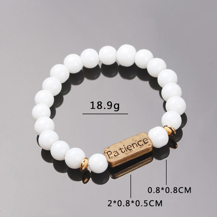 Olivenorma Natural Gemstone Mom Patience Engraving Bracelet - image 30