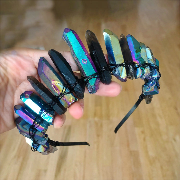 Olivenorma Labradorite Smoky Quartz Goth Witch Crystal Crown - image 7