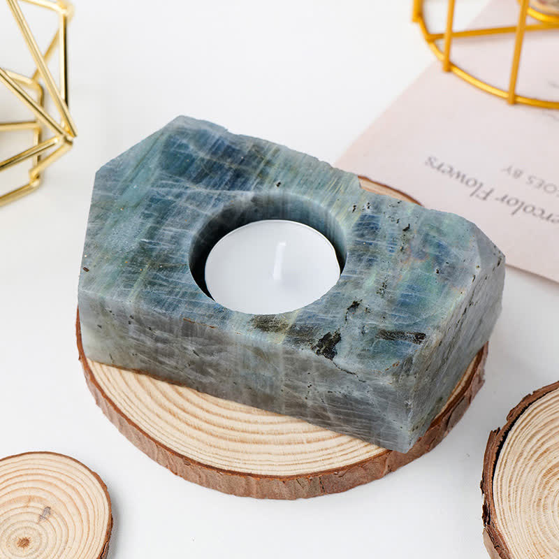 Olivenorma Natural Healing Crystal Candle Holder - Labradorite - image 12