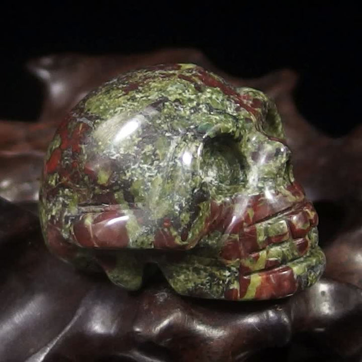 Olivenorma Natural Crystal Skull Halloween Decoration - Unakite - 2" - image 22