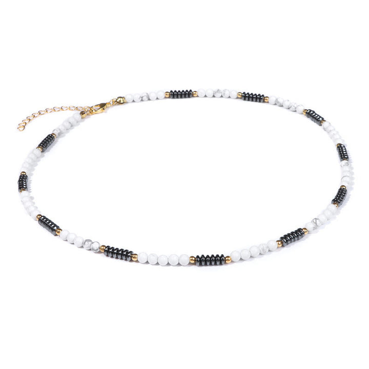 Olivenorma Gemstone & Hematite Necklace - White Turquoise&Hematite - image 9